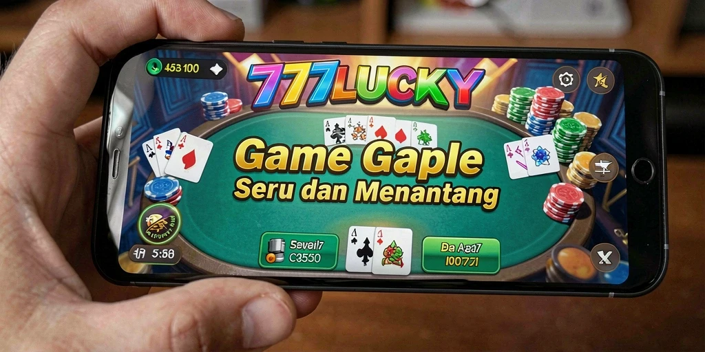 Screenshot gameplay seru 777LUCKY saat bermain Gaple.