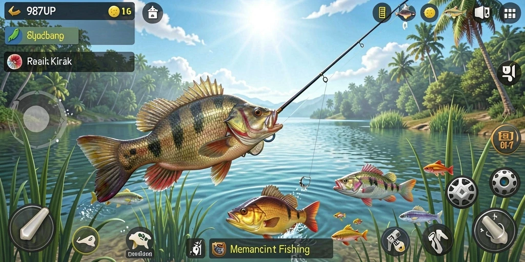 Tampilan utama 987UP dengan aksi memancing yang mendebarkan.