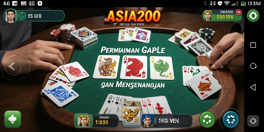 Screenshot ASIA200 menampilkan gameplay Gaple yang seru dan interaktif.