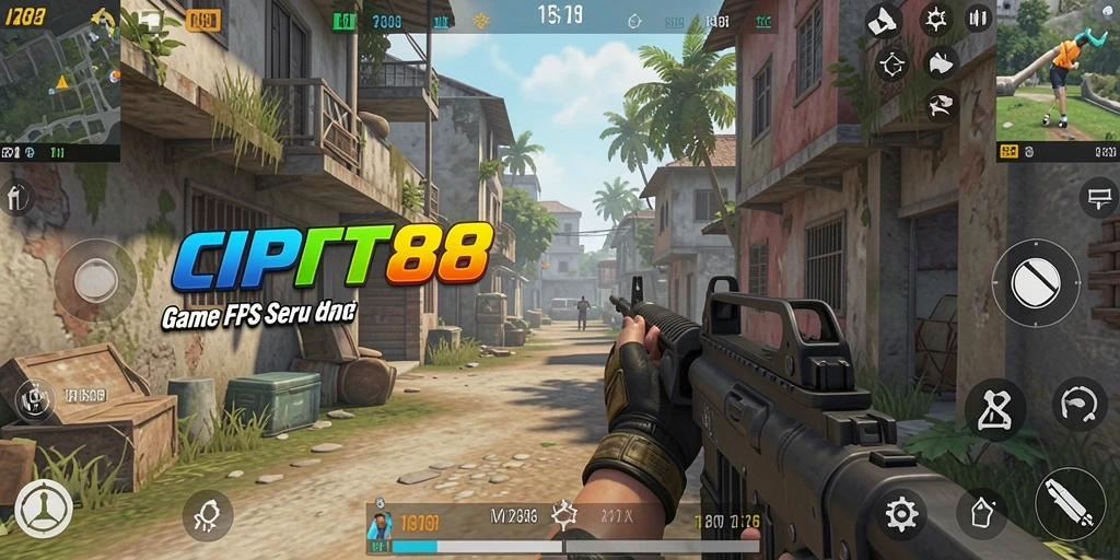 Screenshot gameplay CIPIT88 menunjukkan aksi tembak-menembak yang intens.