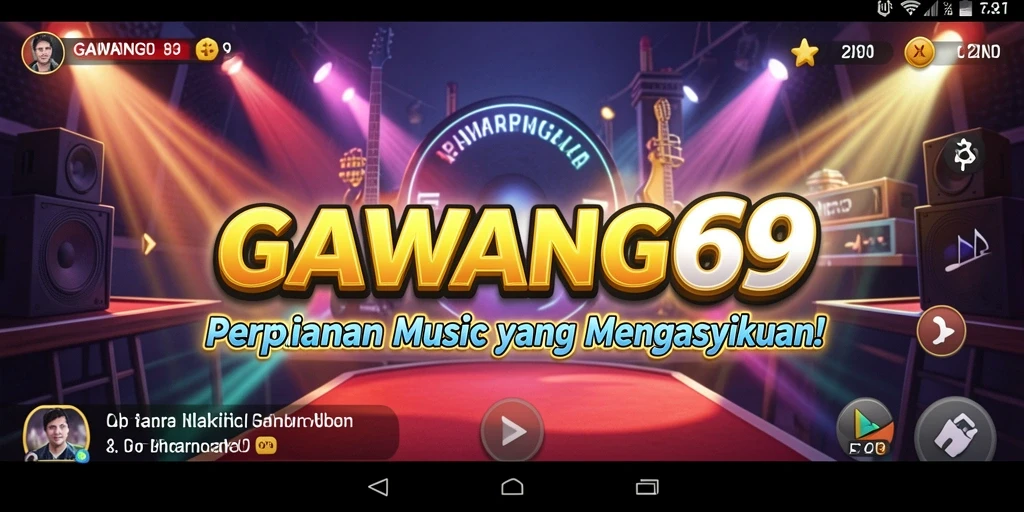 Screenshot GAWANG69 menunjukkan serunya gameplay musik yang penuh warna.
