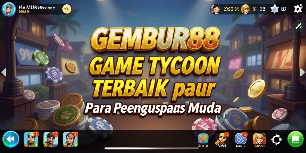 Screenshot menampilkan gameplay GEMBUR88 dengan strategi bisnis yang menarik.