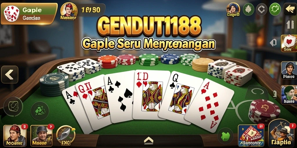 Tampilan layar permainan Gaple yang penuh aksi dan strategi.
