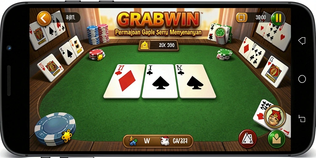 Tampilan gameplay seru dari Gaple di GRABWIN.