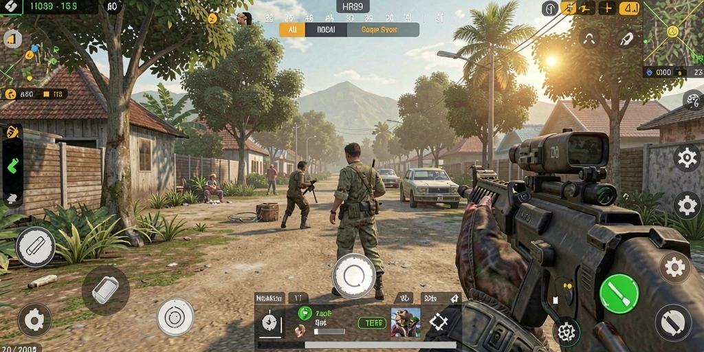 Screenshot menampilkan visual gameplay yang mendalam dalam HR89.