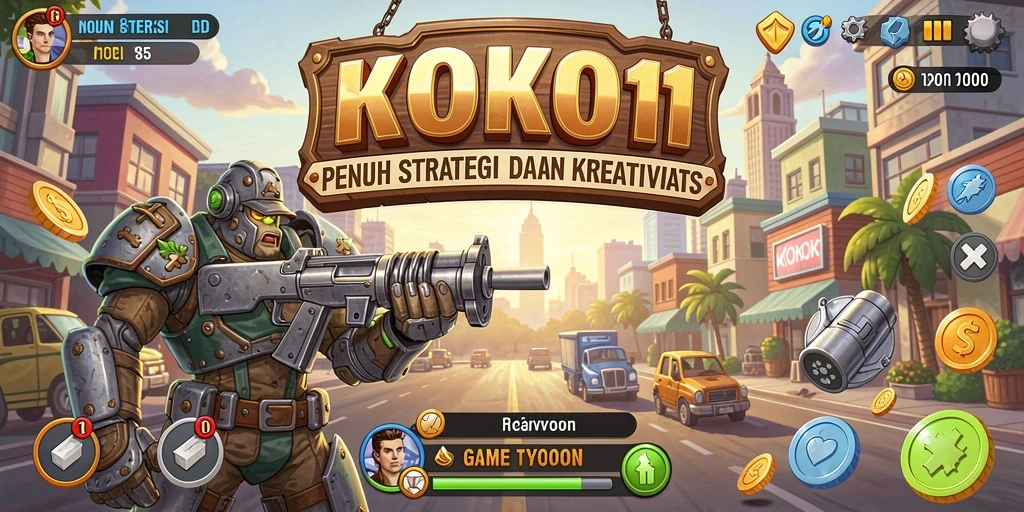 Tangkapan layar gameplay KOKO11 yang menampilkan strategi manajemen bisnis.