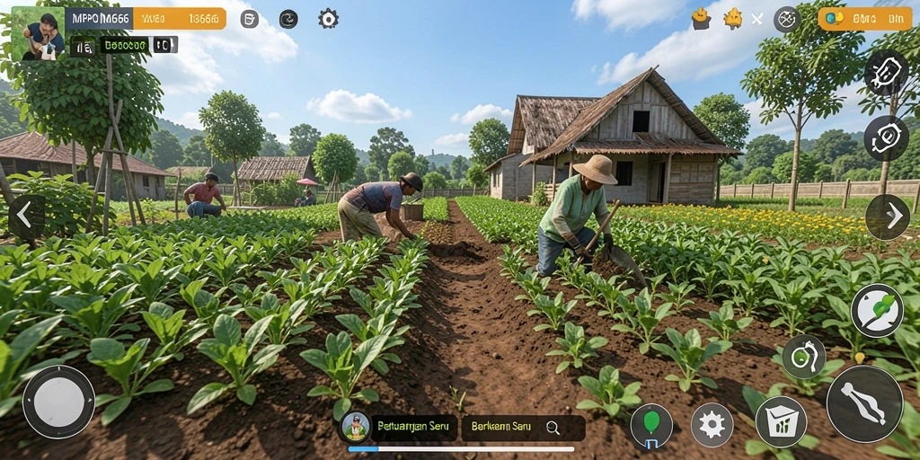 Gameplay MPO666 yang menarik dalam berkebun dan bertani.
