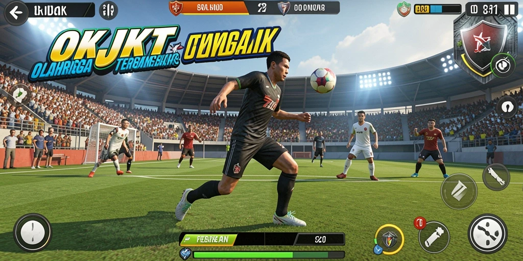 Tangkapan layar gameplay olahraga yang menarik dan dinamis.
