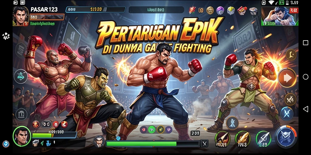 Screenshot PASAR123 menampilkan pertarungan sengit dengan grafis yang memukau.