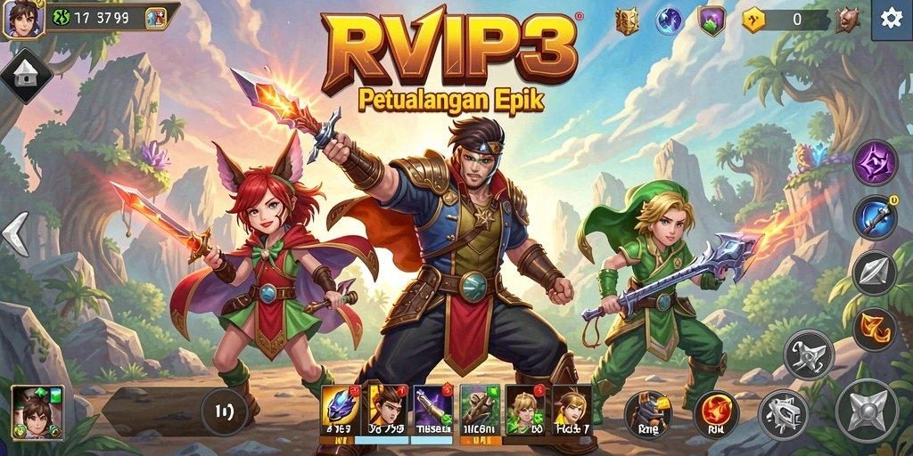 Tampilan gameplay RVIP3 yang epik dan mendebarkan.