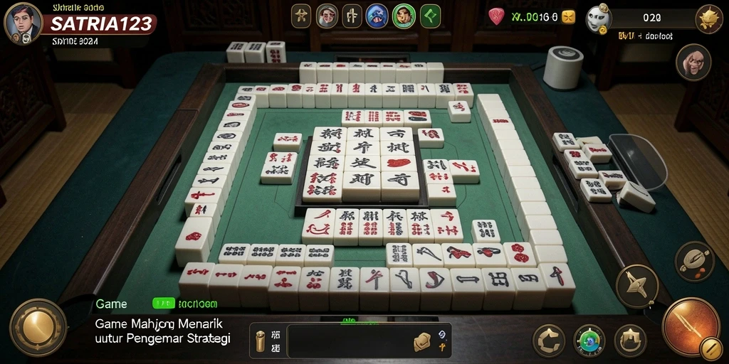 Tampilan gameplay Mahjong yang menarik dari SATRIA123.