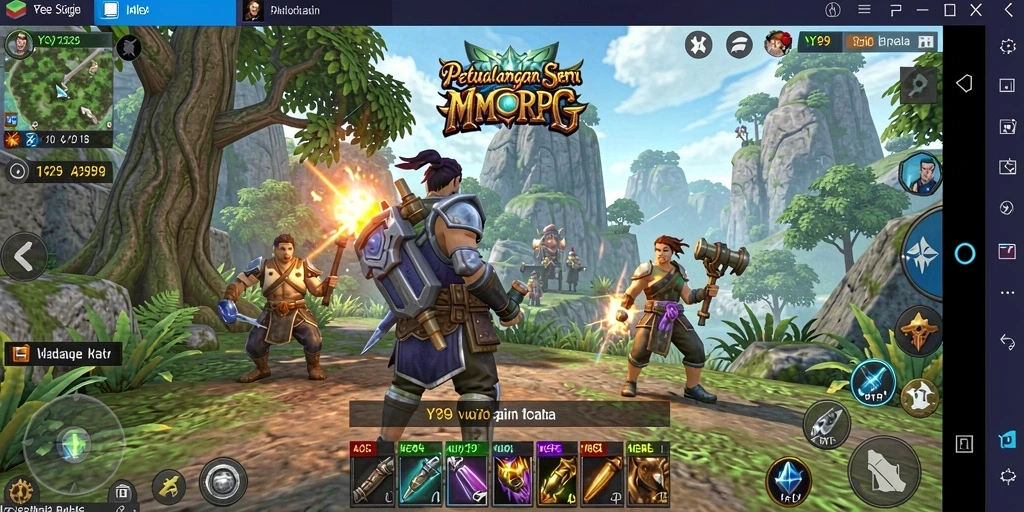 Screenshot Y89 menampilkan aksi mendebarkan dalam dunia MMORPG.